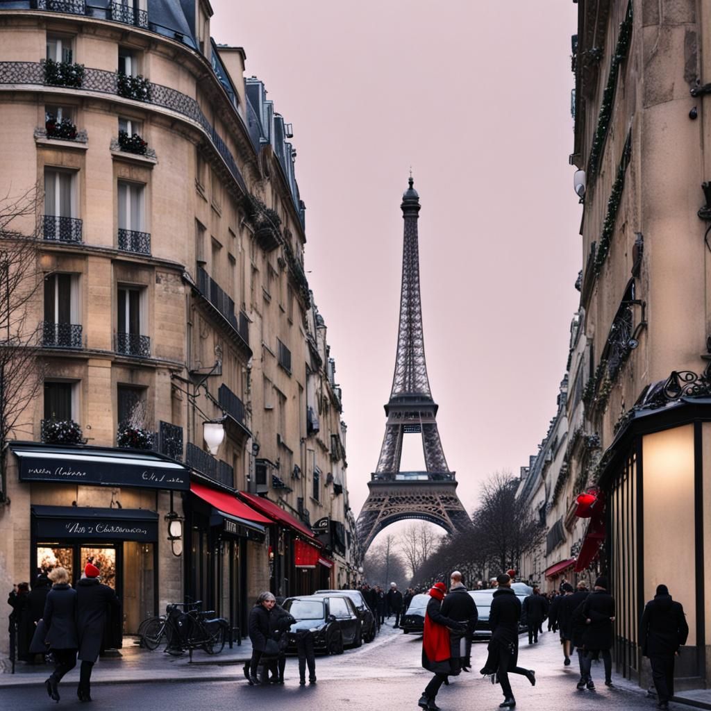 Christmas in Paris: A Festive AI Vision