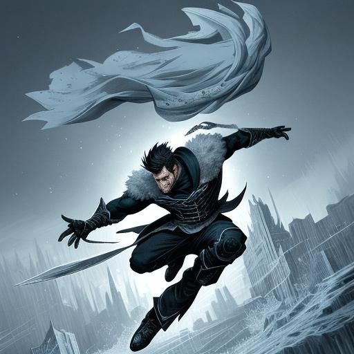 Icy Manga Action in Frozen Landscape