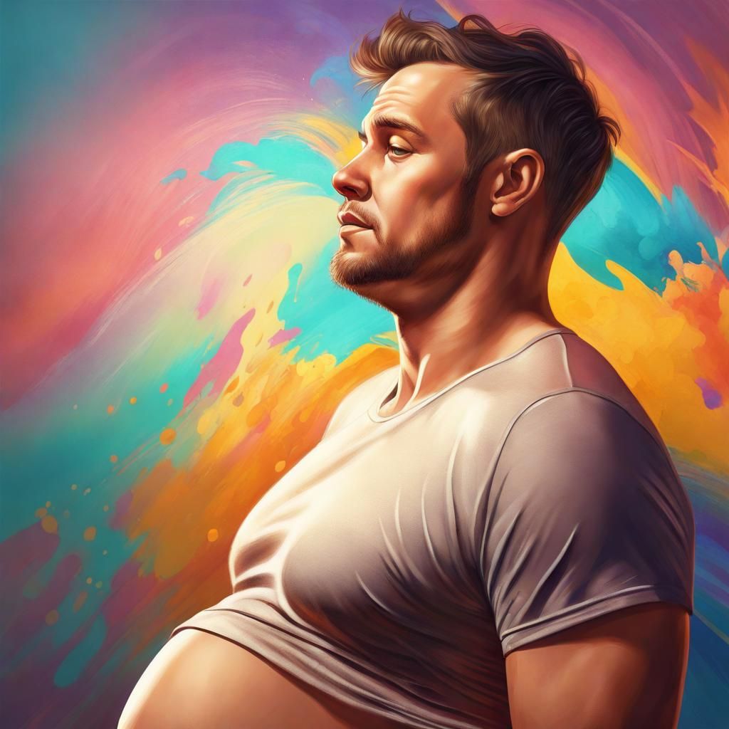 Proud Pregnant Man Shows Gigantic Baby Bump