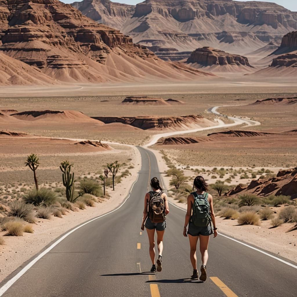 Desert Road Hitchhiker Seeks Ride