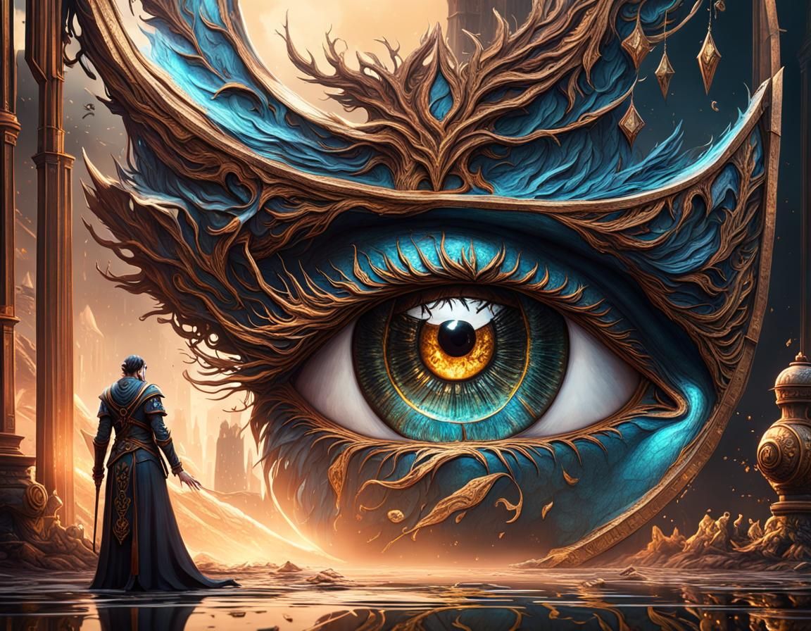 Soulful Eyes: Detailed Matte Painting in Deep Color