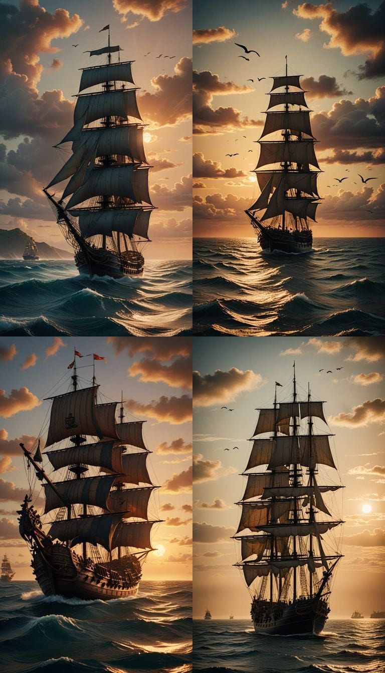 Spanish Galleon Sails Across the Atlantic