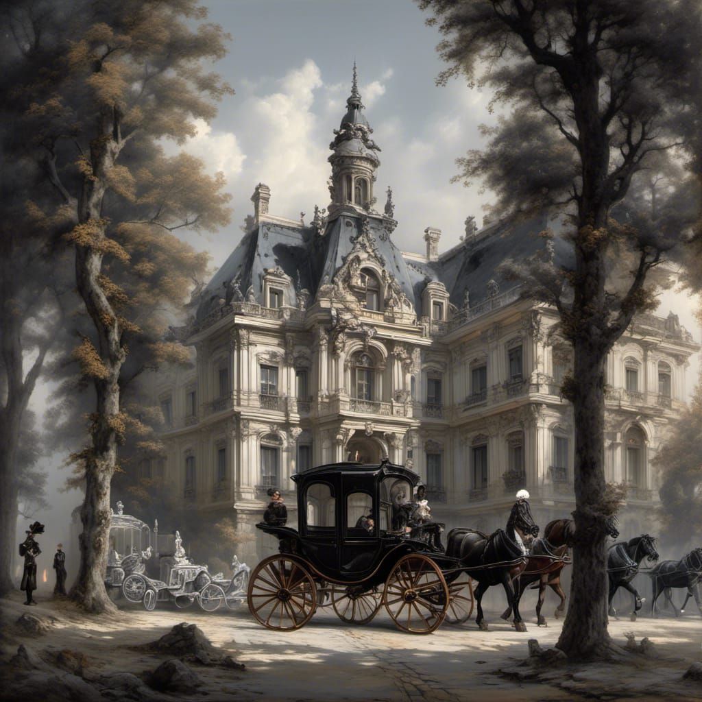 Baroque Mansion in Black and Silver