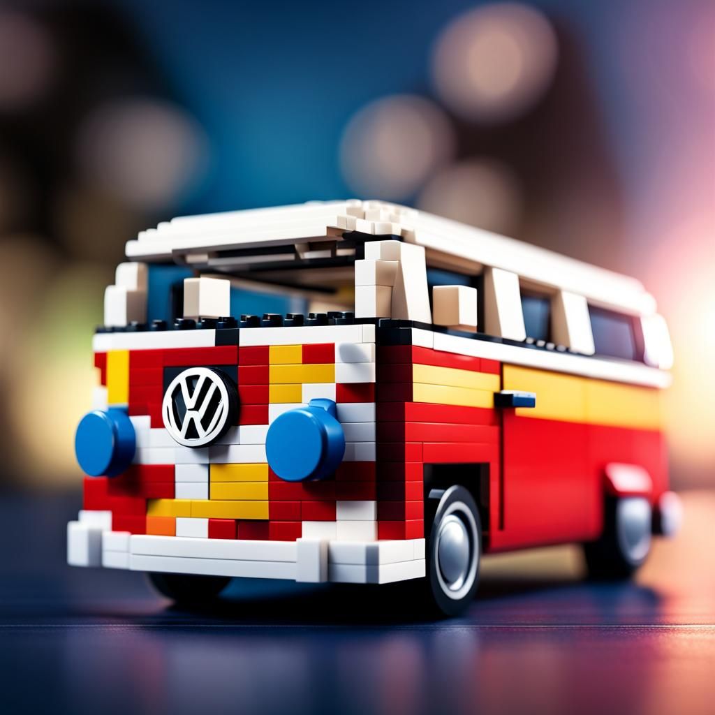 Lego VW Bus Model in 8K Resolution