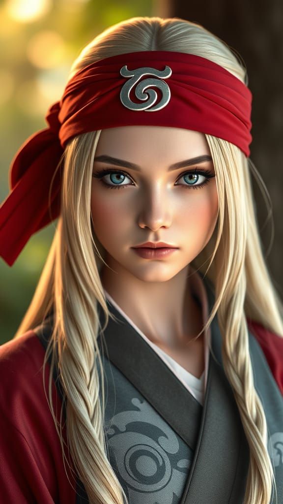 Photorealistic Portrait of Tsunade as Fifth Hokage