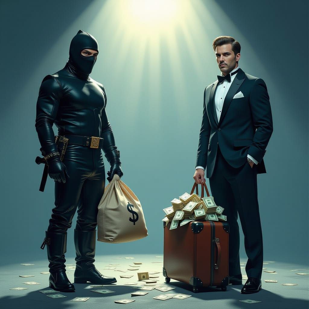 Robber vs. Tuxedo Man: Money and Morality