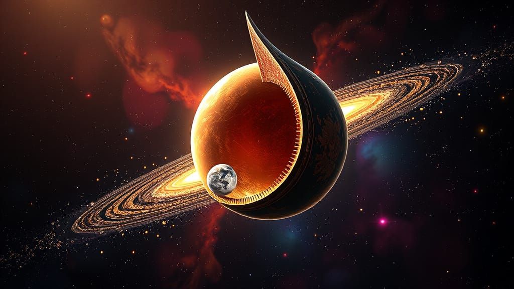 Surreal Planet in Musical Note, Dalí Masterpiece Style