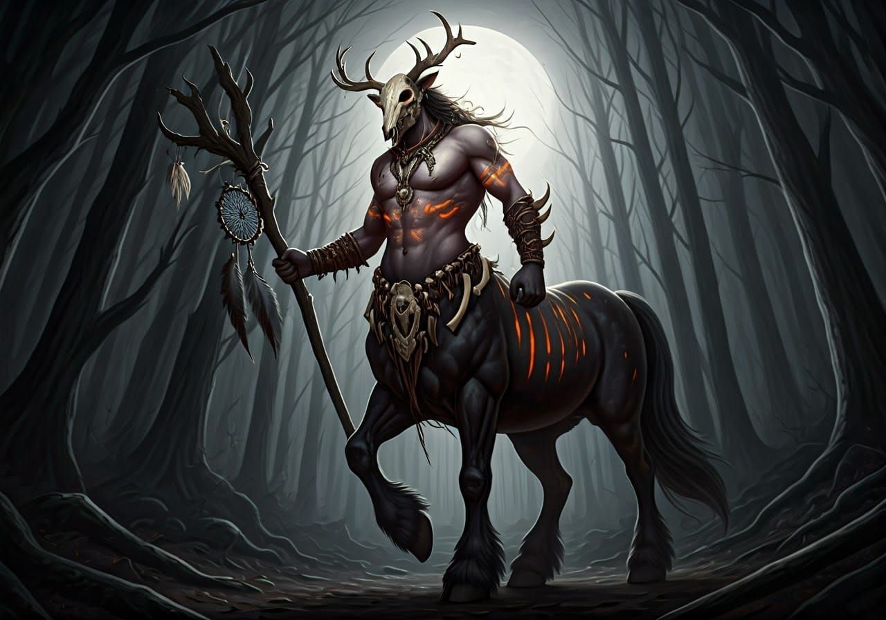 Epic Centaur Shaman in Blighted Black Forest