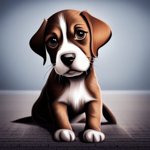 Lonely Puppy Expressing Sadness