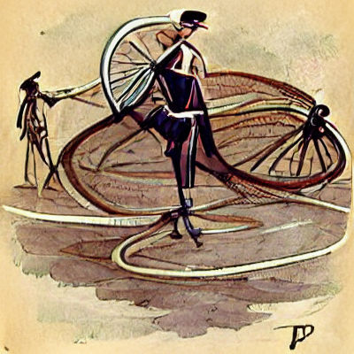 Distressed Vintage Bicycle in Sepia Tone