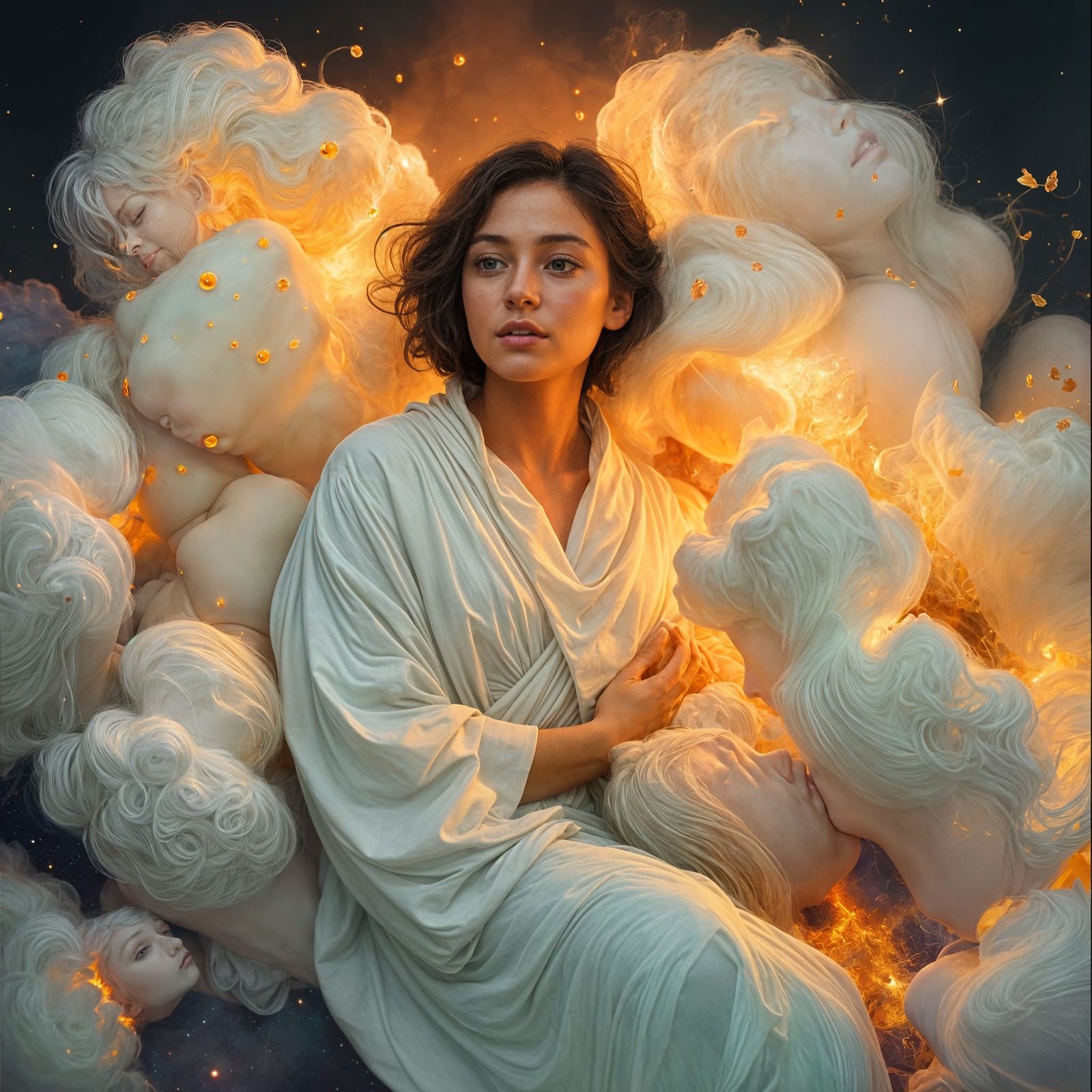 Ethereal Mindscape: Abstract Oil Painting of Inner Sanctuary