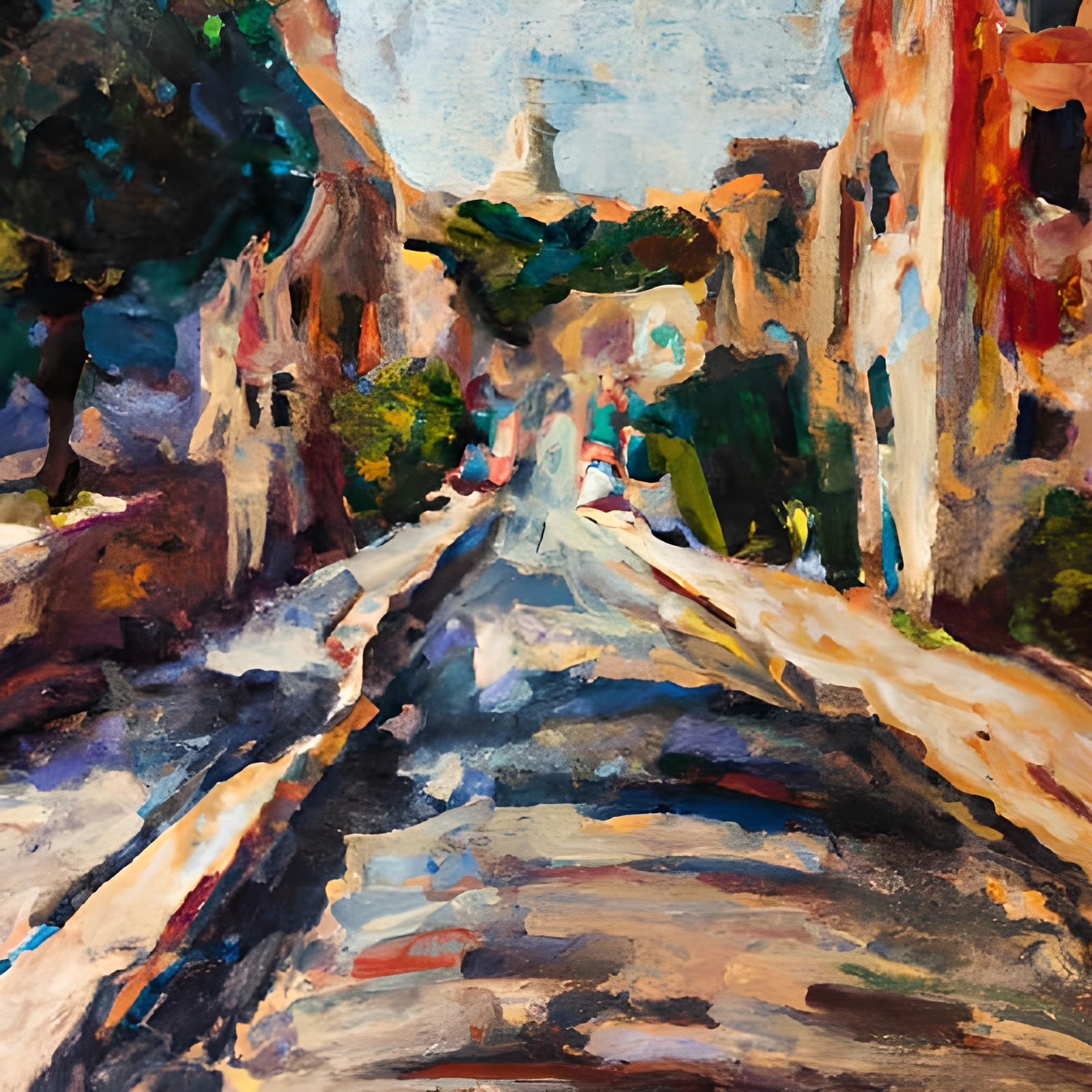 Roads to Rome: Neo-Impressionist Oil Painting
