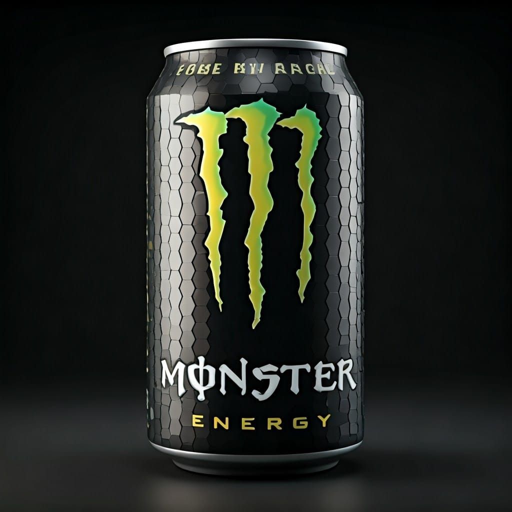 Gigantic Futuristic Energy Drink Can in Mosaic Tiles