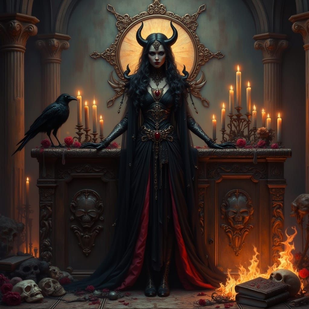 <lora:Romantic Goth:0.5> a detailed image depicting a
DARK F...