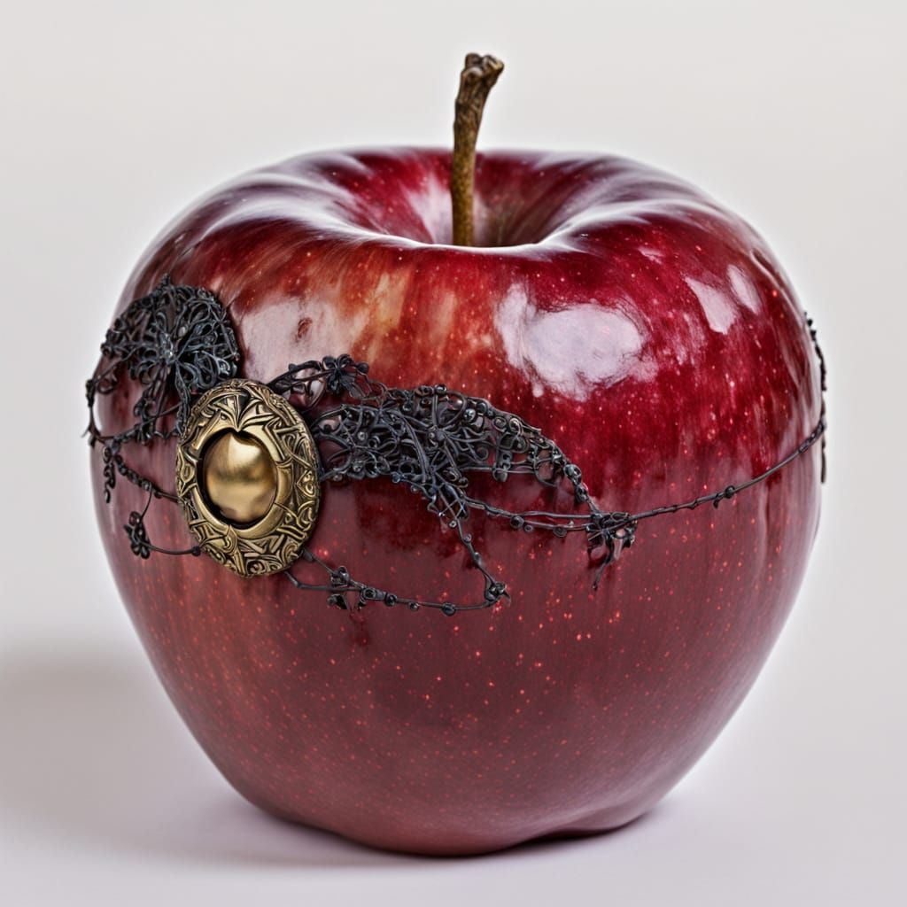The Evil Queen's Enchanted Apple in Realistic Detail