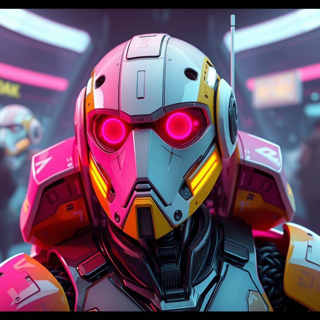 Futuristic Robot in Blade Runner Cyberpunk Scene