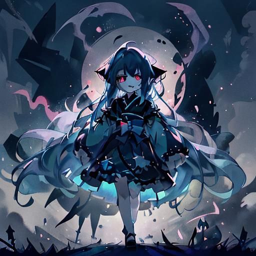 Ethereal Ghost in Dark Alleyway, Anime Style