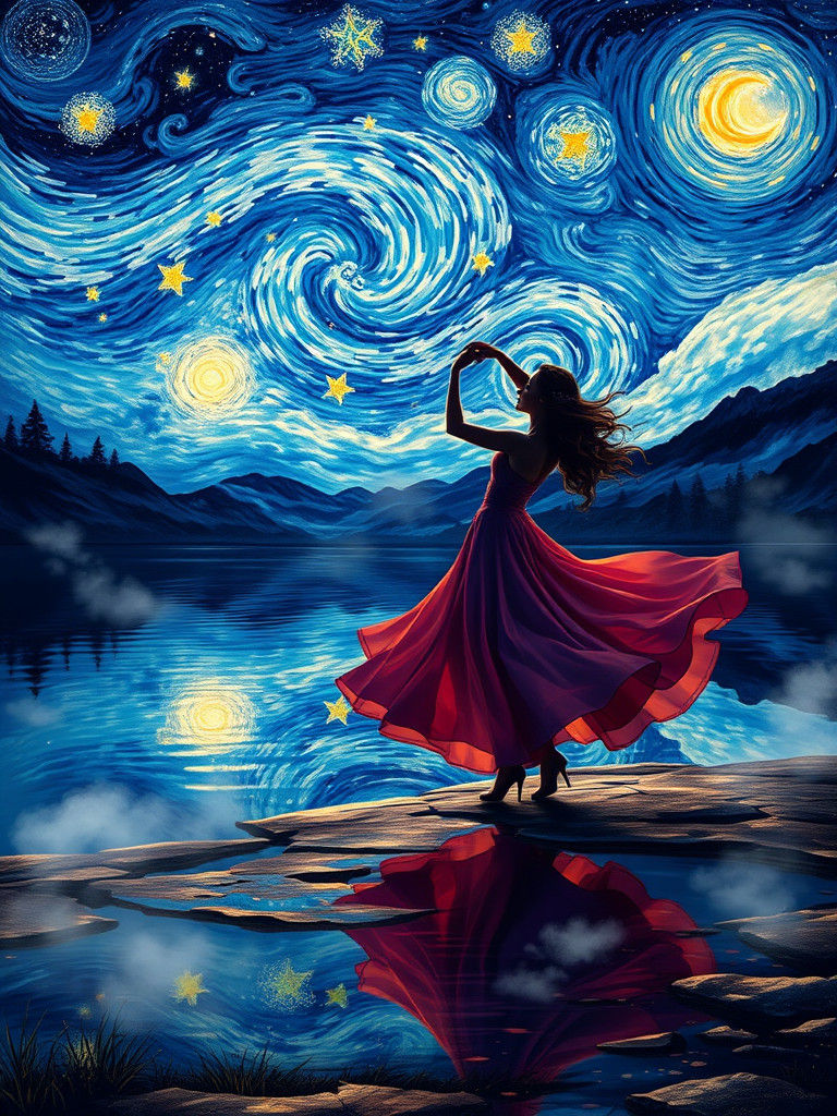 Romantic Waltz Under Starry Night Sky