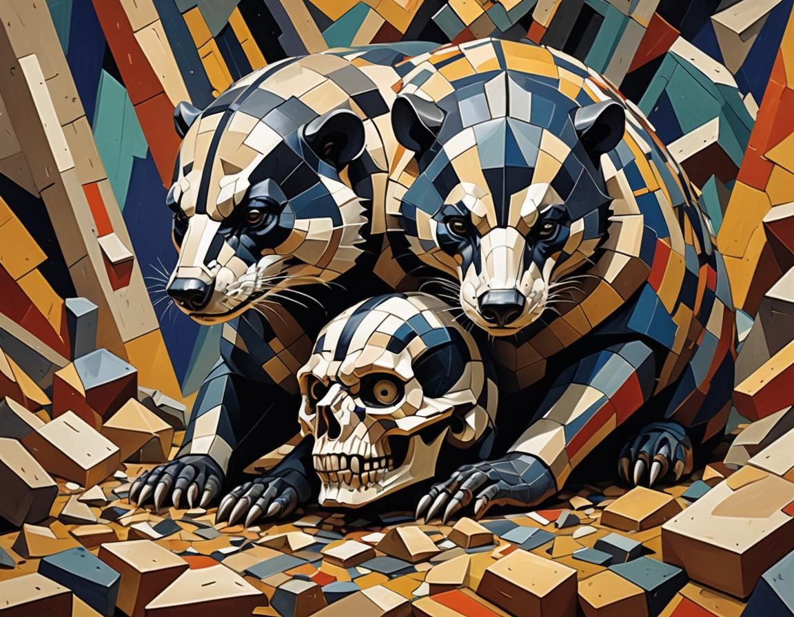 Two Headed Badger and His Pet Skull