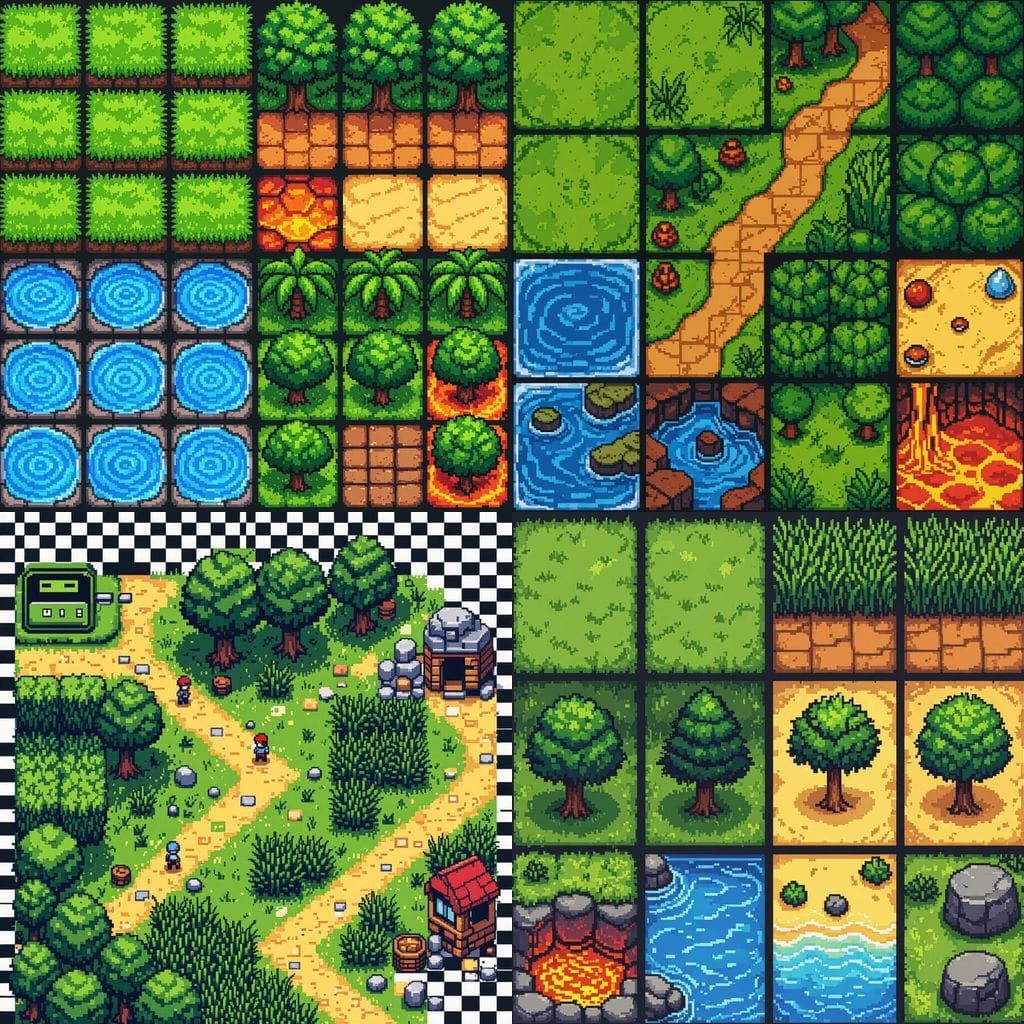 Pokemon Style Pixel Art RPG Tileset