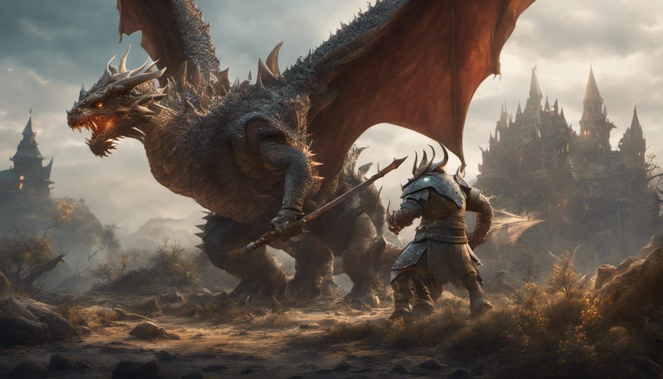 Dragon and Ogre Battle: Fantasy Concept Art