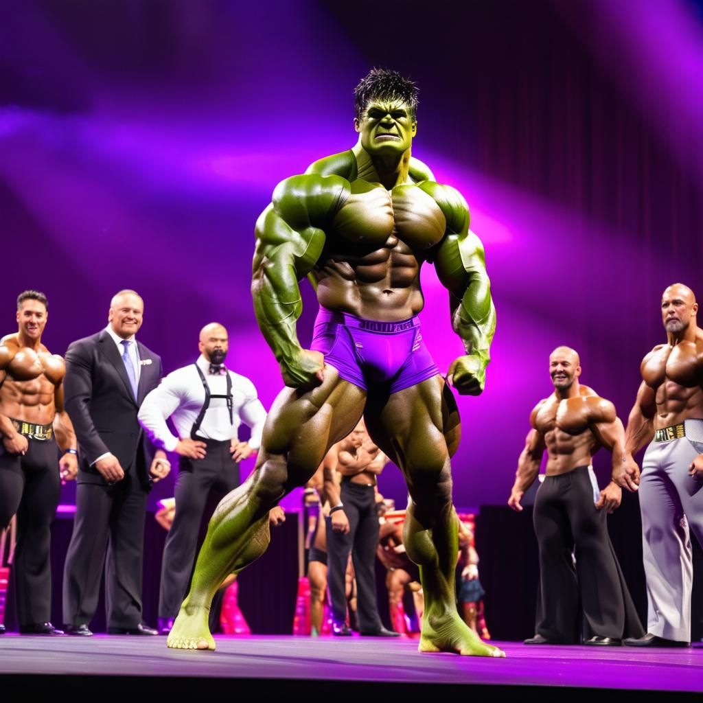 Hulk Flexing at Bodybuilder Competition
