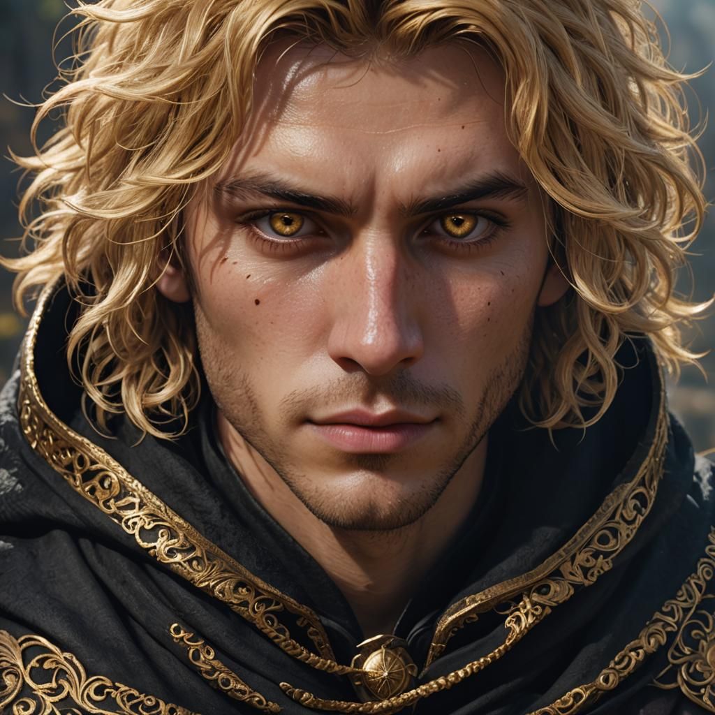 Golden-Haired Man in Fantasy Portrait