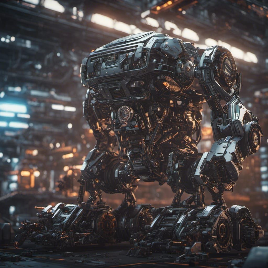 Futuristic Sci-Fi Computers with Intricate Mech Details