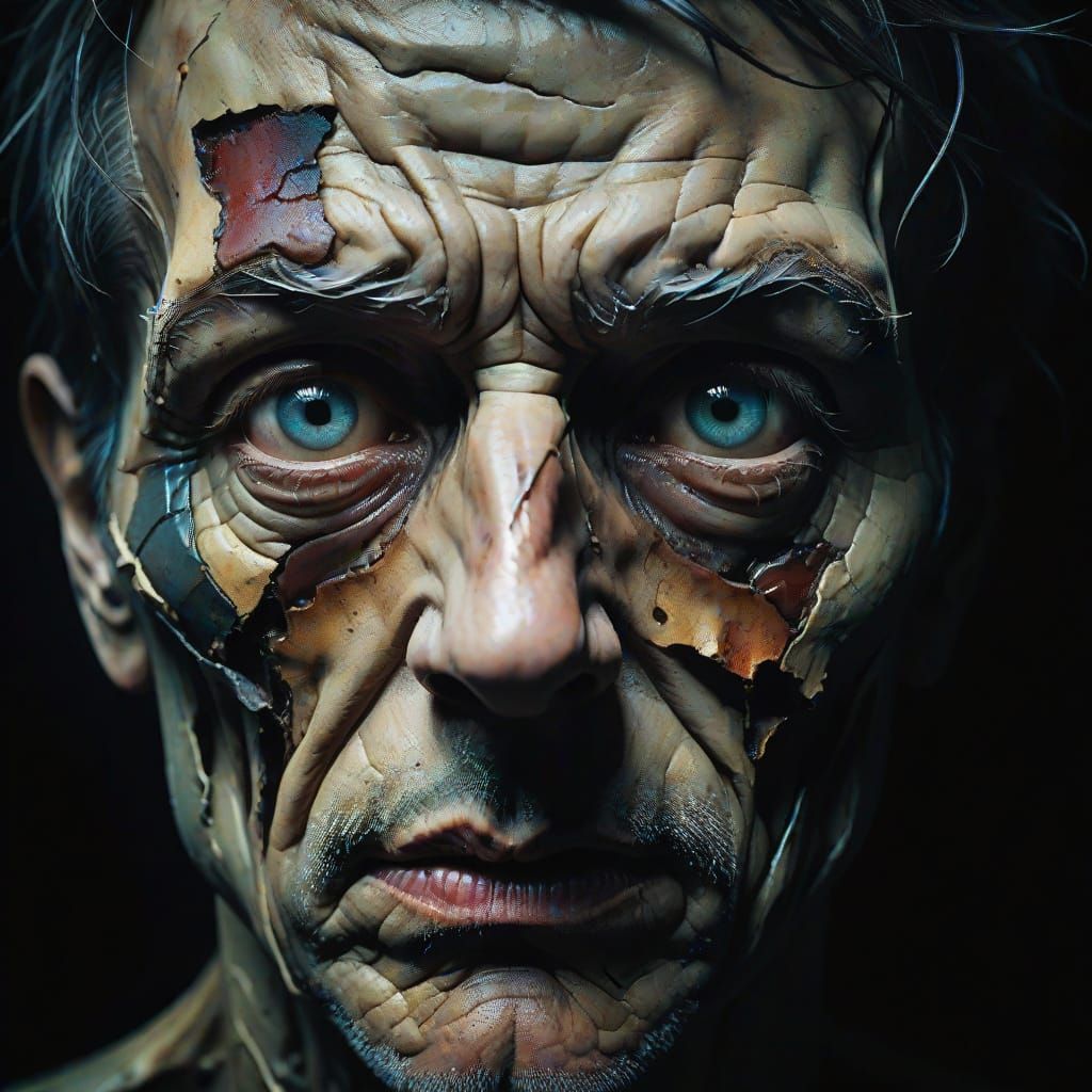 Distorted Face in Surreal Macro Photography