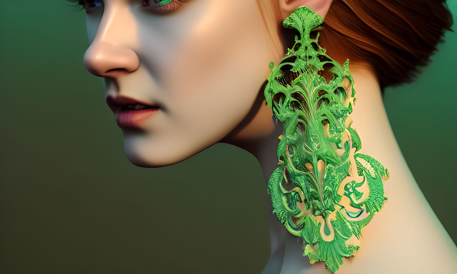 Intricate Jeweled Earring in Rococo Style