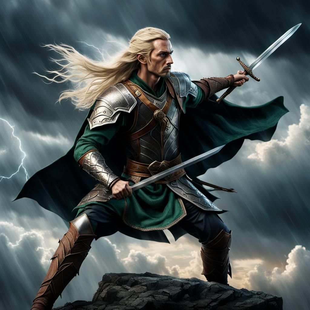 Epic Elf Warrior in Cinematic Lighting