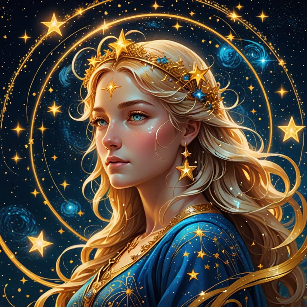 Virgo Zodiac Sign in Vibrant Digital Art