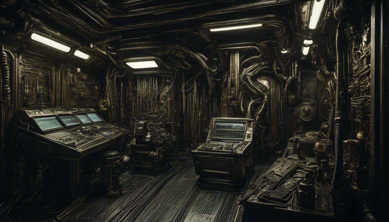 <lora:Alienbiopunk:1.0> dark tech metal plating texture pipe...