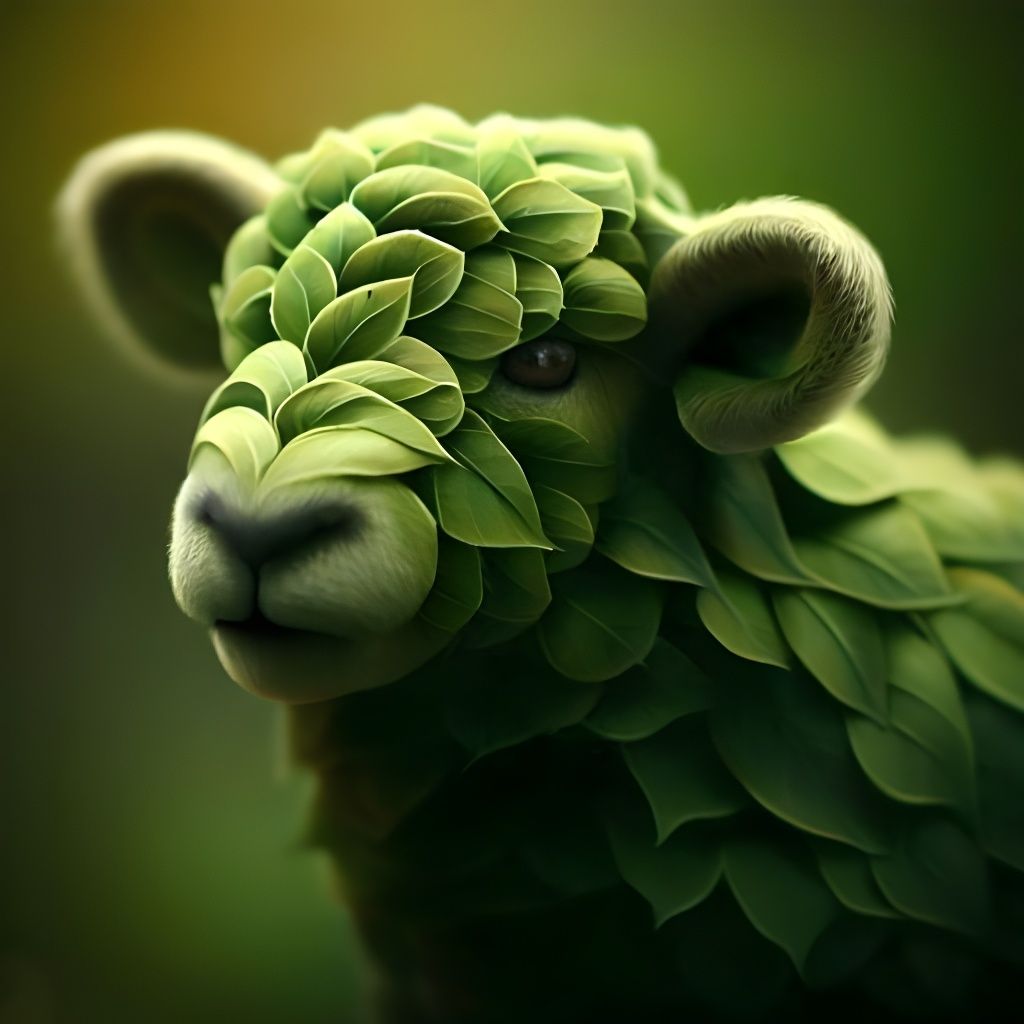 AI Generated Image of a Leaf Sheep