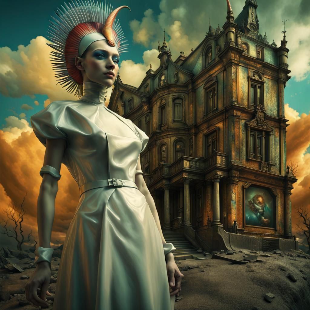 Surreal Magical Realism Photo with Particles