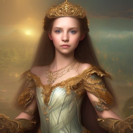 Detailed Portrait of a Young Princess in Fantasy Art
