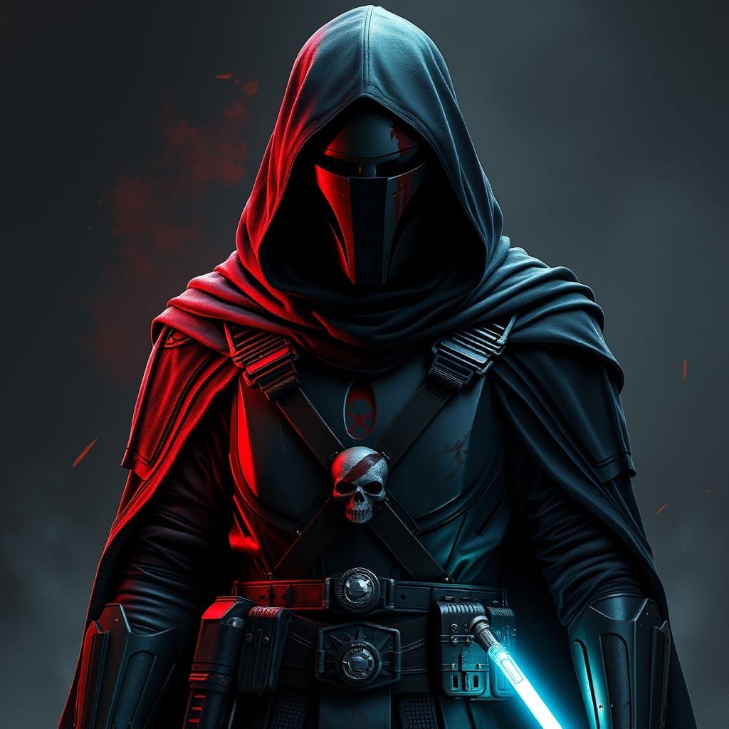 Dark Jedi Bounty Hunter in Mandalorian Armor