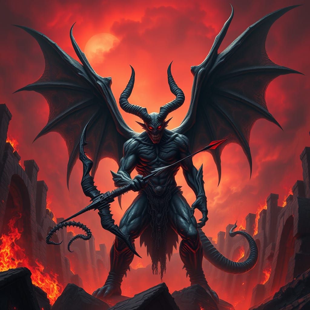 Dark, Twisted Demon Ruler of Hellish Realms