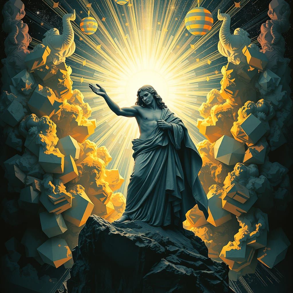 Surreal Geoglyph Depicts Baptized God in Nimbus Cloud