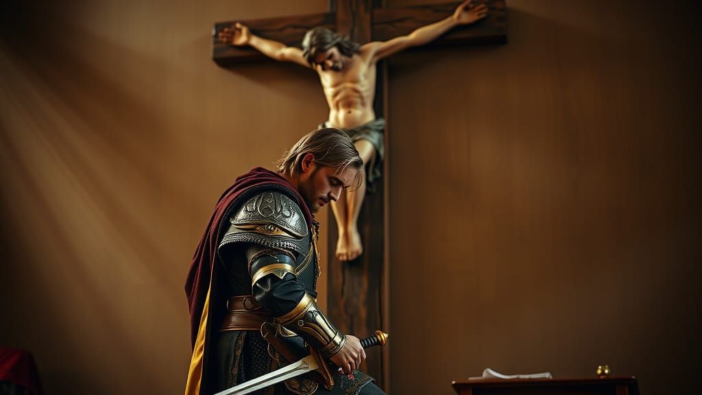Aragorn in Regal Splendor Before Christ's Crucifixion