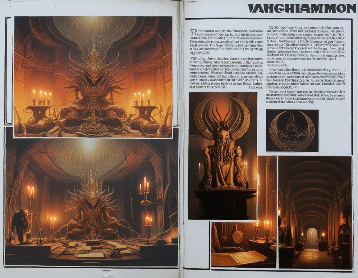 Surreal Goddess Studies Ancient Grimoire in Mysterious Study