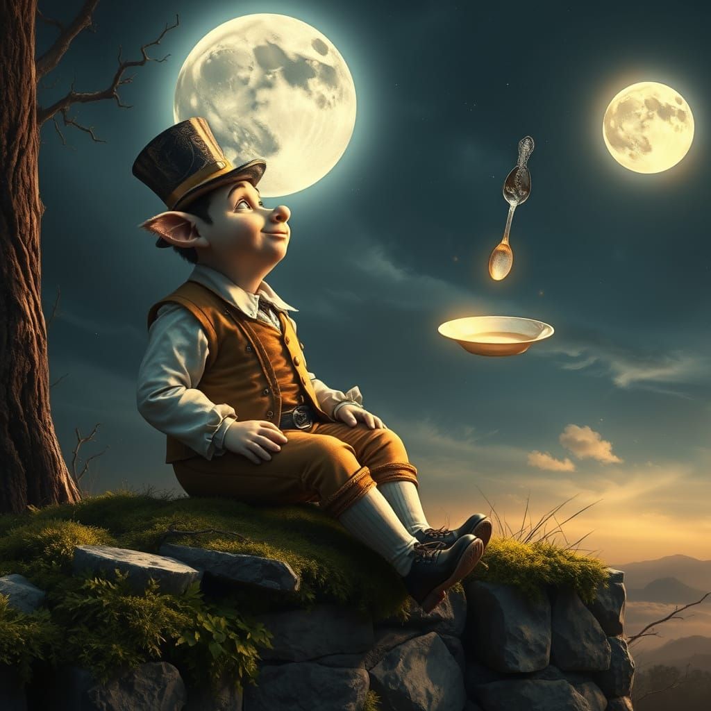 Hyper-Realistic Humpty Dumpty Watches Bovine Moonjump with D...