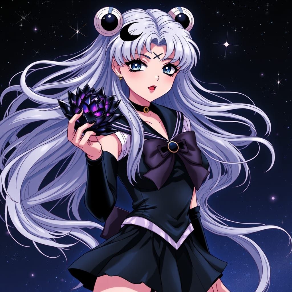 Dark Sailor Moon Reimagined with Black Crystal