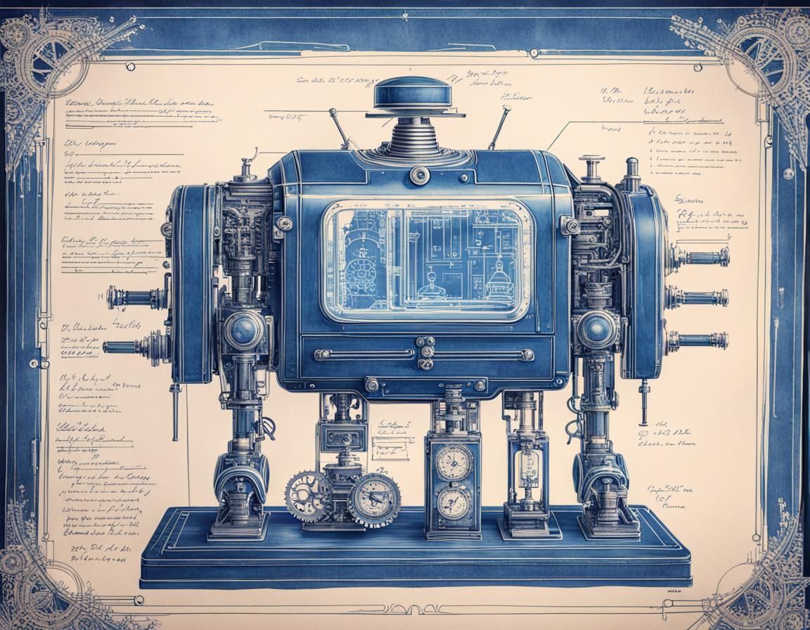 Steampunk Robot Butler with Visible Inner Workings