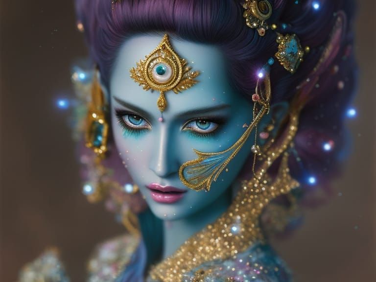 Sparkly Anime Fairy Portrait with Intricate Details