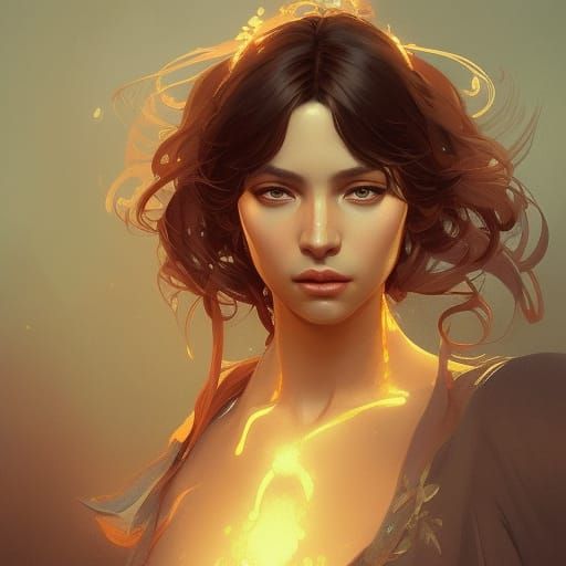 Sensual Woman Portrait with Golden Lighting