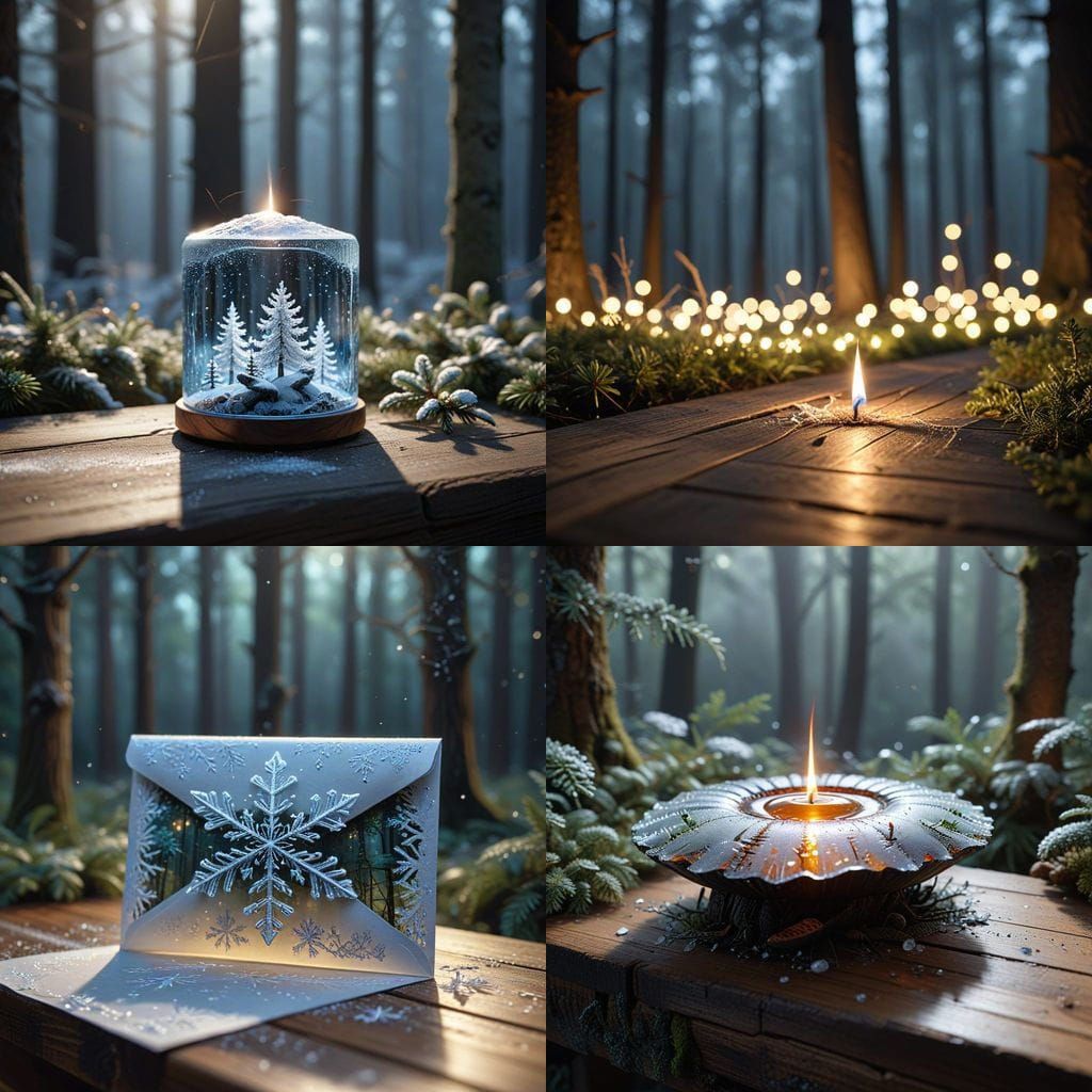 Vintage Envelope with Snowflake on Frosty Table