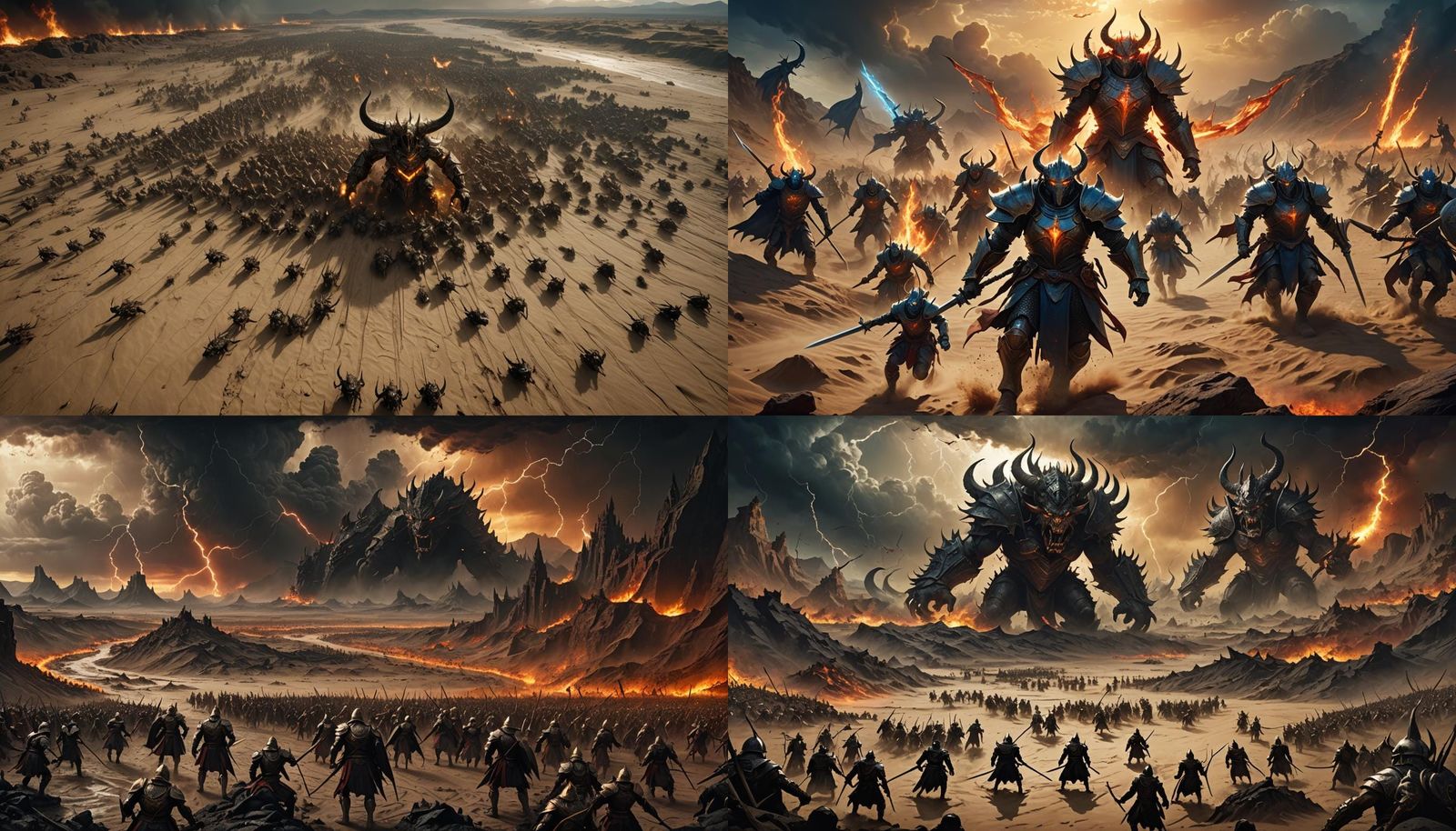 Epic Battle Between Demons and Knights