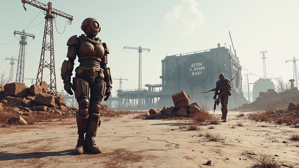 Gritty Post-Apocalyptic Warrior Stands Tall in Desolate Land...