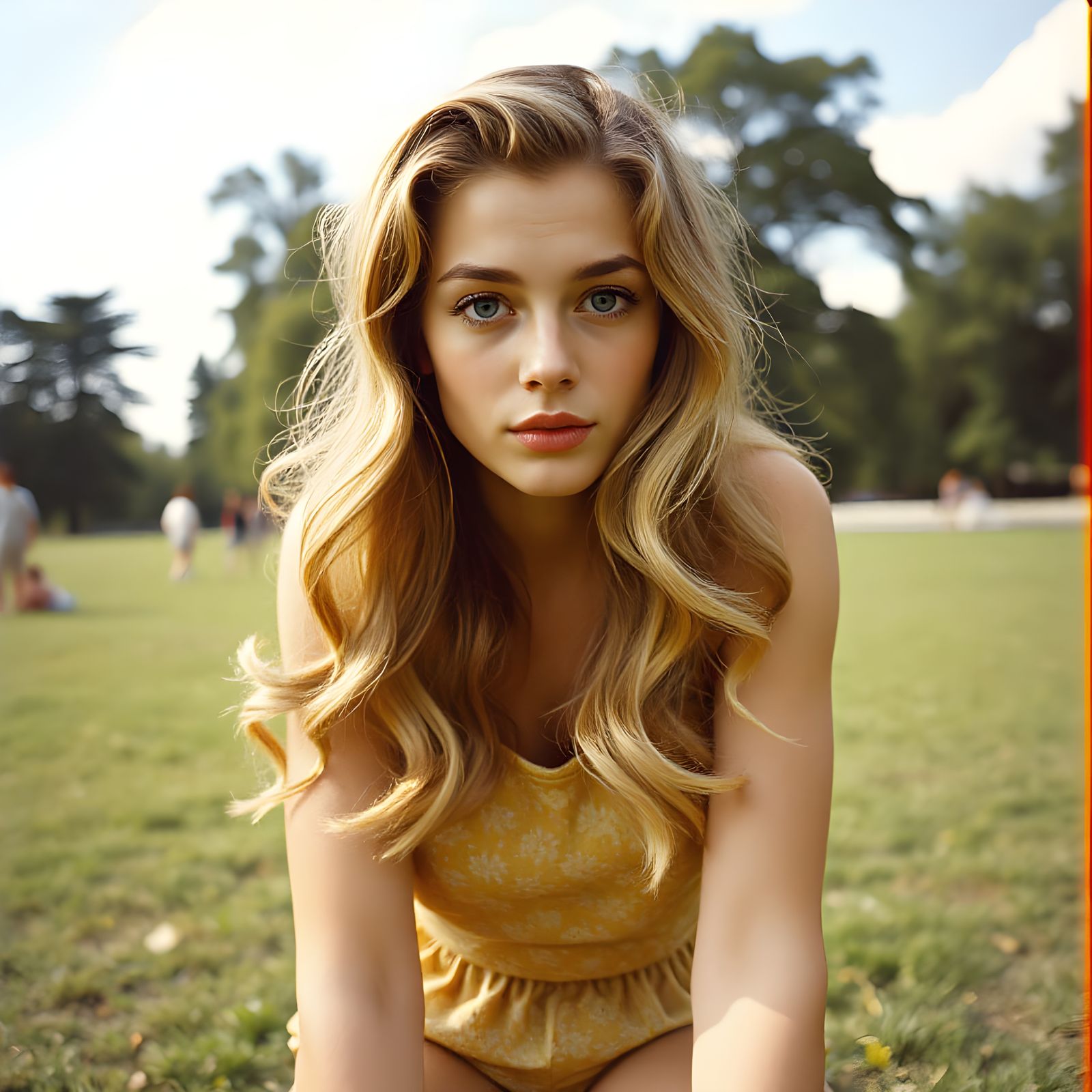 1950s Pin-Up Woman in Glitch Art Style